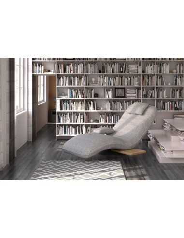 Fauteuil relaxant bain de soleil, rembourré en tissu Evo Gris, l78xA163xH86 cm shop