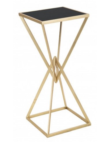 Table de support téléphonique en métal et verre Pyramid Tall Or / Noir, L35xl35xH80 cm Découvrez la collection