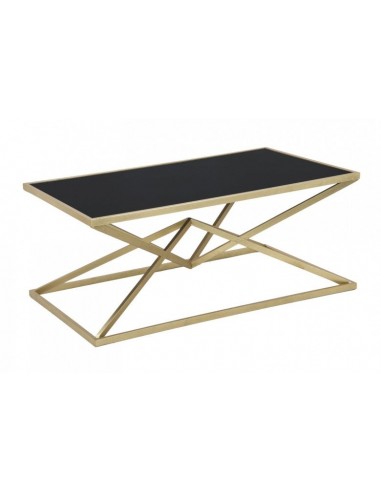 Table basse en métal et verre Pyramid Large Or / Noir, L110xl60xH45 cm une grave pollution 