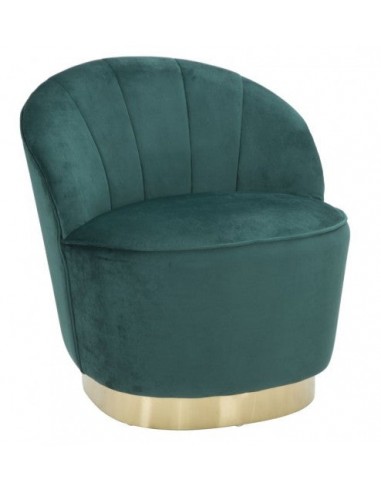 Fauteuil fixe rembourré en tissu Sopy Velvet Vert foncé / Or, l67xA71xH70 cm shop