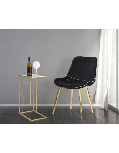 Table de support téléphonique en verre et métal Glam C Doré, L40,5xl25,5xH60 cm du meilleur 