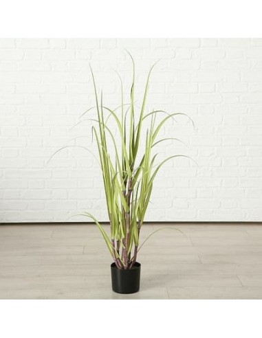 Plante artificielle en pot Jule Canne à Sucre Vert, H180 cm en linge