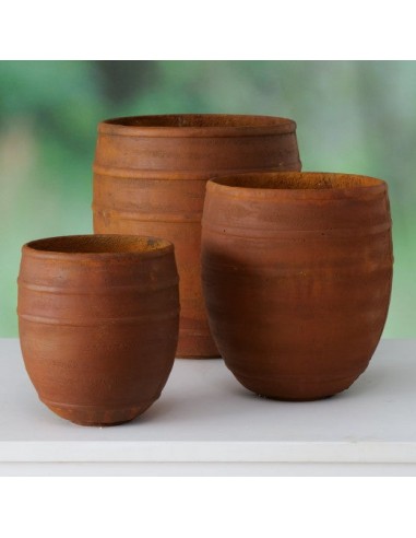 Set de 3 pots Alvaro Caramisu en ciment et fibre de verre, Ø45xH50 / Ø37xH41 / Ø31xH31 cm JUSQU'A -70%! 