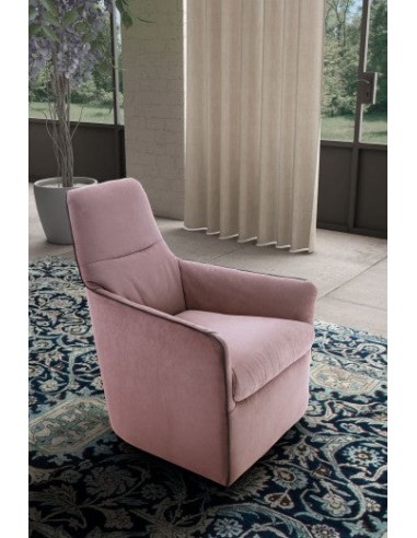 Fauteuil fixe tapissé de tissu, Bangkok Rose, l70xA80xH96 cm offre 