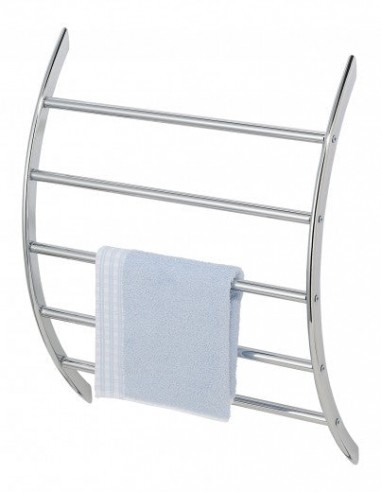 Porte-serviettes de salle de bain avec étagère en métal, Pescara Chrome, l56xP 21,5xH46 cm Par le système avancé 