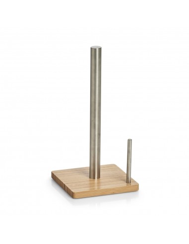 Suport din metal si bambus pentru role de bucatarie, Bamboo Natural, L16xl16xH32,5 cm Découvrez la collection