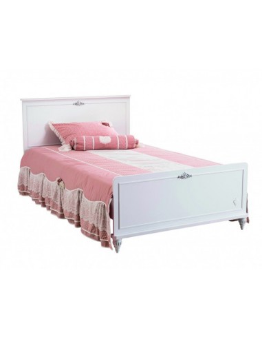 Lit de palette pour enfants et adolescents Romantica Blanc, 200 x 120 cm france