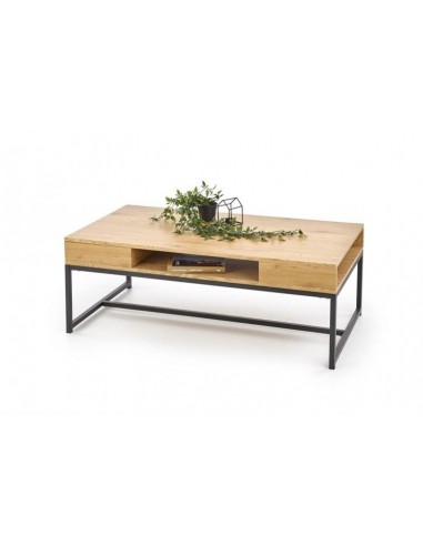 Table basse en MDF et métal Chêne Adelle / Noir, L110xl60xH44 cm prix pour 