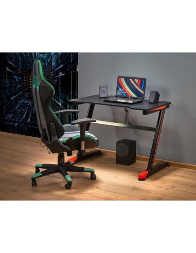 Table de bureau en MDF et métal B-40 Noir / Rouge, L100xl60xH74 cm Les magasins à Paris