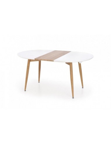 Table extensible en MDF et métal Calibre Blanc / Chêne San Remo, L160-200xl90xH76 cm JUSQU'A -70%! 