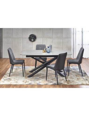 Table extensible en verre et métal Capello Gris foncé / Noir, L180-240xl95xH77 cm Comment ça marche