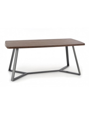 Table en MDF et métal Caruzzo Noyer / Graphite, L180xl90xH76 cm la chaussure