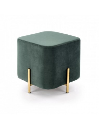 Tabouret rembourré avec tissu, avec pieds en métal Corno Vert Foncé / Or, l42xA42xH42 cm shop