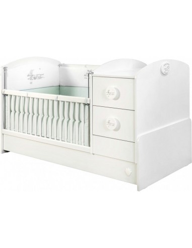 Lit bébé en palette transformable pour bébé Baby Cotton Blanc-160 x 75 cm meilleur choix