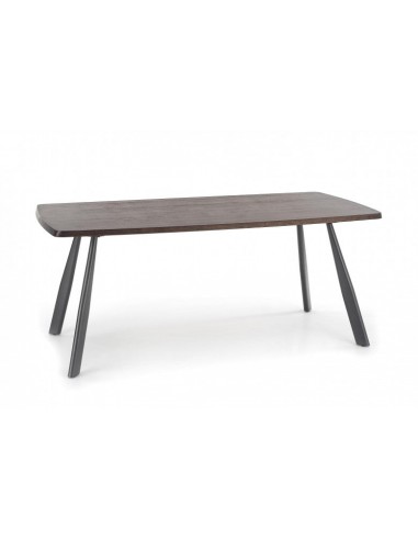 Table en MDF, placage et métal Firmino Noyer foncé / Graphite, L180xl90xH76 cm les muscles