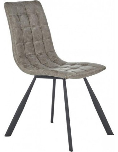 Chaise rembourrée en cuir écologique, avec pieds en métal K280 Gris, l50xA60xH91 cm acheter en ligne