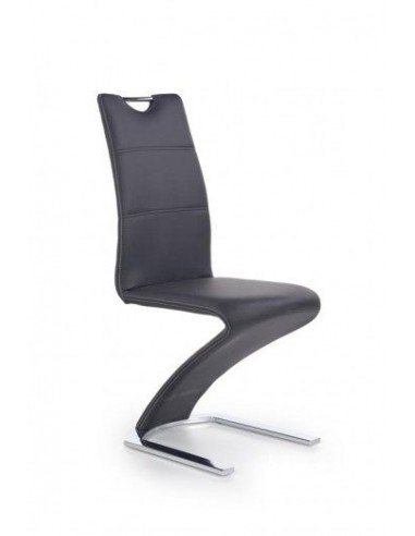 Chaise rembourrée en cuir écologique, avec pieds en métal K291 Noir, l45xA63xH101 cm pas cher chine