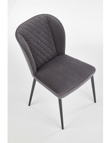 Chaise rembourrée avec tissu et pieds en métal K399 Gris / Noir, l50xA60xH84 cm commande en ligne