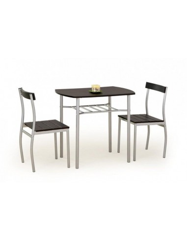 Ensemble table MDF et métal + 2 chaises Lance Wengé, L82xl50xH75 cm sélection de produits