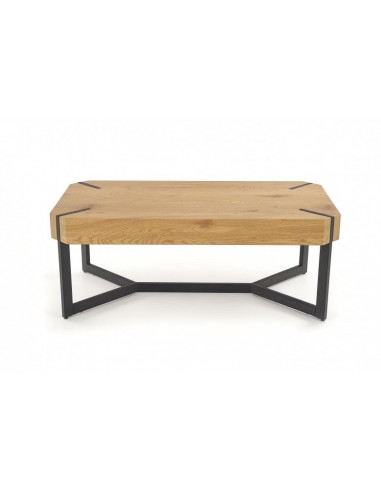 Table basse en MDF et métal Lavida Chêne Doré / Noir, L110xl60xH43 cm Voir les baskets