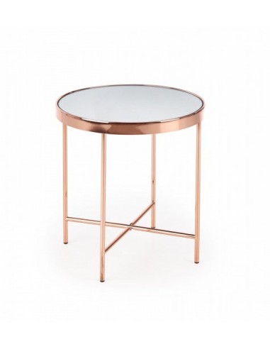 Table basse Mira Cupru en verre et métal, Ø42xH46 cm 50% de réduction en Octobre 2024