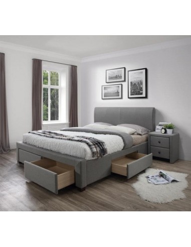 Lit recouvert de tissu Gris Modena meilleur choix