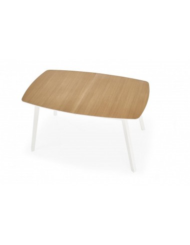 Table extensible en MDF et bois de hêtre Kajetan 2 Chêne Miel / Blanc, L135-185xl82xH76 cm Véritable concentré