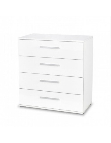 Commode avec 4 tiroirs Lima KM-3 Blanc, l77xA40xH82 cm pas cher chine