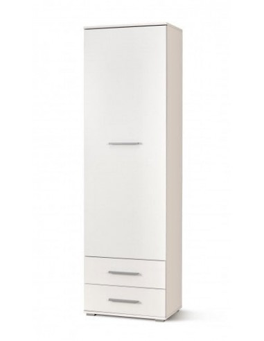 Armoire palette 1 porte et 2 tiroirs Lima REG-1 Blanc, l60xA40xH200 cm livraison gratuite