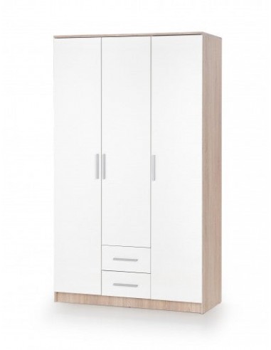 Armoire palette 3 portes et 2 tiroirs Lima S-3 Blanc / Chêne Sonoma, l120xA52xH205 cm Comparez plus de prix