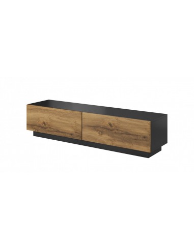 Commode TV en bois et MDF, avec 2 portes Livo RTV-160S Chêne Wotan / Anthracite, l160xA40xH38 cm acheter