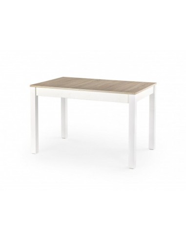 Table extensible en aggloméré et MDF Chêne Maurycy Sonoma / Blanc, L118-158xl75xH76 cm en stock