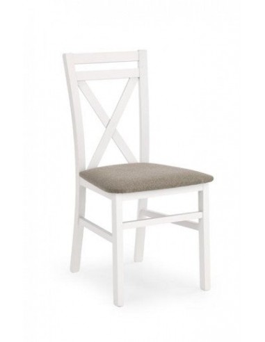 Chaise en bois de hêtre, avec assise rembourrée en tissu Darius, l44,5xA49xH90 cm-Blanc offre 