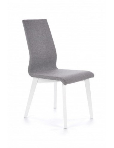 Chaise rembourrée en tissu, avec pieds en bois Focus Gris / Blanc, l45xA61xH94 cm livraison gratuite