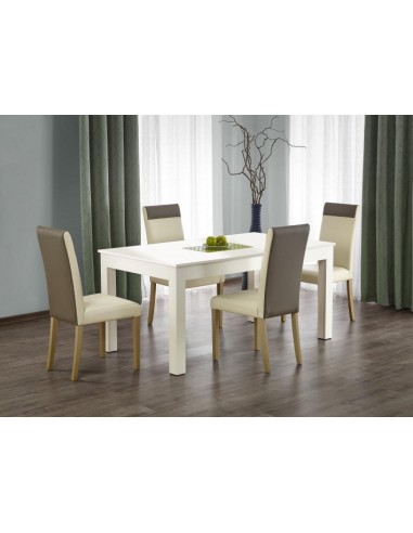 Table extensible en aggloméré et MDF Sewer Blanc, L160-300xl90xH76 cm Véritable concentré