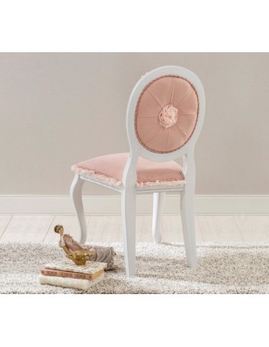 Chaise enfant rembourrée en tissu et pieds en bois Dream Salmon, l48xA52xH90 cm 2024