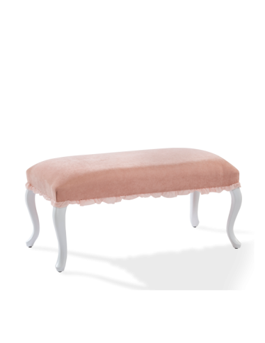 Banc rembourré en tissu et pieds en bois Dream Salmon, l92xA43xH45 cm Jusqu'à 80% De Réduction