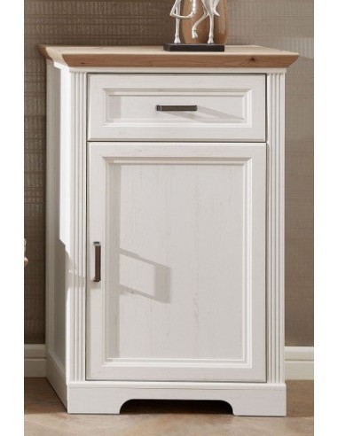 Meuble d'entrée en MDF, avec 1 porte et 1 tiroir, Jessie Beige ouvert, l65xA41xH102 cm outlet