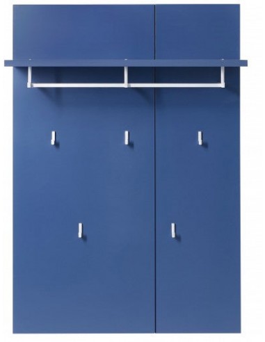 Cintre avec étagère MDF Kalis Bleu, l80xA30xH116 cm soldes