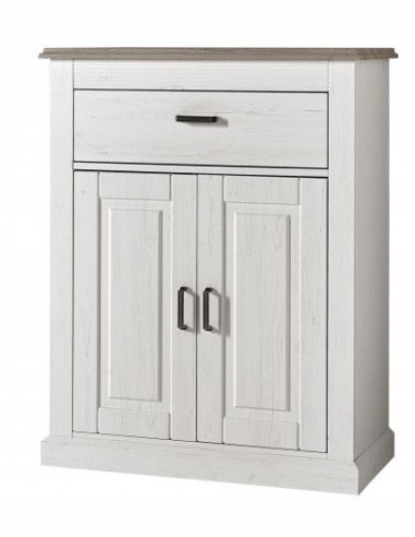 Meuble d'entrée en MDF et pâle, avec 2 portes et 1 tiroir, Victory Blanc, l89xA42xH112 cm Comparez plus de prix