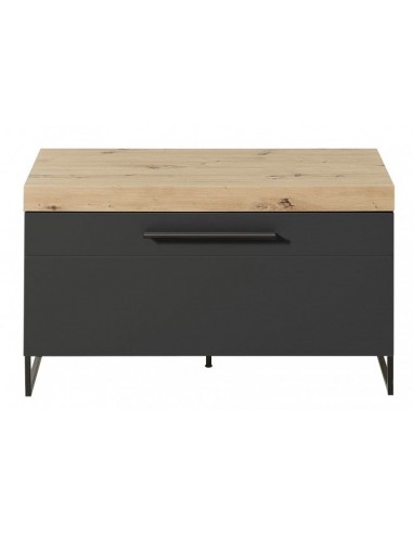 Meuble MDF 1 porte Loftis Graphite / Chêne, l96xA44xH55 cm meilleur choix