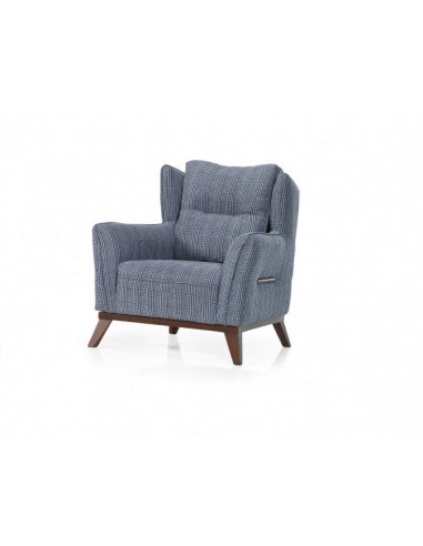 Fauteuil fixe rembourré en tissu Oslo Gris K2, l88xA88xH96 cm le concept de la Pate a emporter 