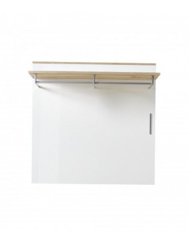 Cintre avec étagère en MDF, Renos Blanc / Hêtre, l100xA30xH99 cm pas cheres