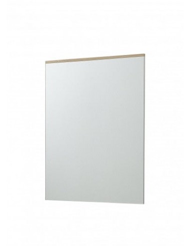 Miroir décoratif en MDF, Renos Blanc / Hêtre, l65xH88 cm de France