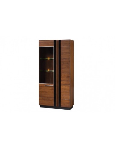 Vitrine en MDF et palette, avec 2 portes et LED incluses Gates 12 Big Antique Oak, l95xA42xH198 cm acheter