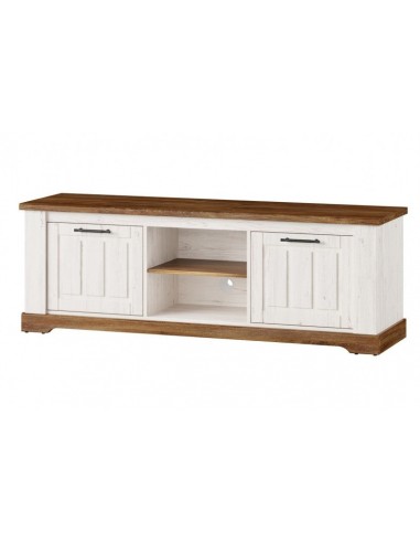 Commode TV en palette, avec 2 portes Country Small 25 Blanc / Chêne, l163xA45xH56 cm Voir les baskets