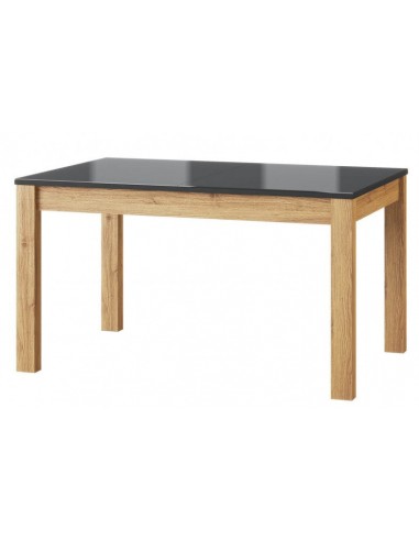 Table extensible en aggloméré et verre Kama 40 Chêne / Noir, L136-210xl90xH76 cm Voir les baskets