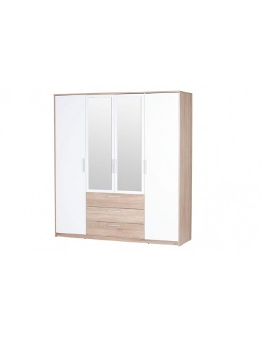 Meuble 4 portes et miroir Milo 02, l187xA62xH206 cm Véritable concentré