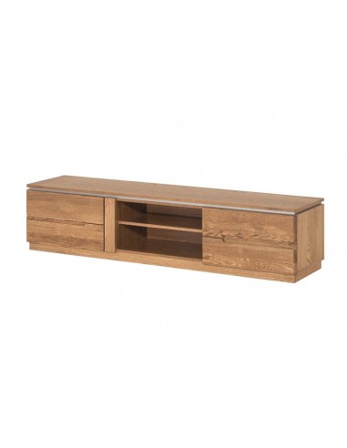 Meuble TV en bois et placage avec 2 portes Montenegro 25 Chêne Rustique Moyen, l163xA42xH38 cm ouvre sa boutique