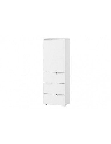 Meuble en bois et MDF, avec 1 porte et 3 tiroirs Small Gabrielle 11 Blanc, l50xA35xH145 cm 2024